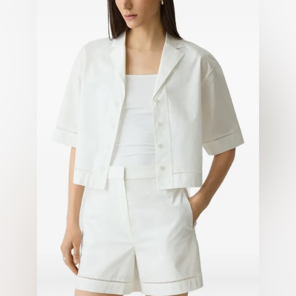 Theory Poplin Button-down Shirt in White - Picture 2 of 14